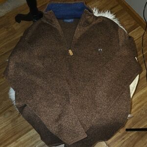 Crown & Ivy Men's Brown Zip-Up Sweater